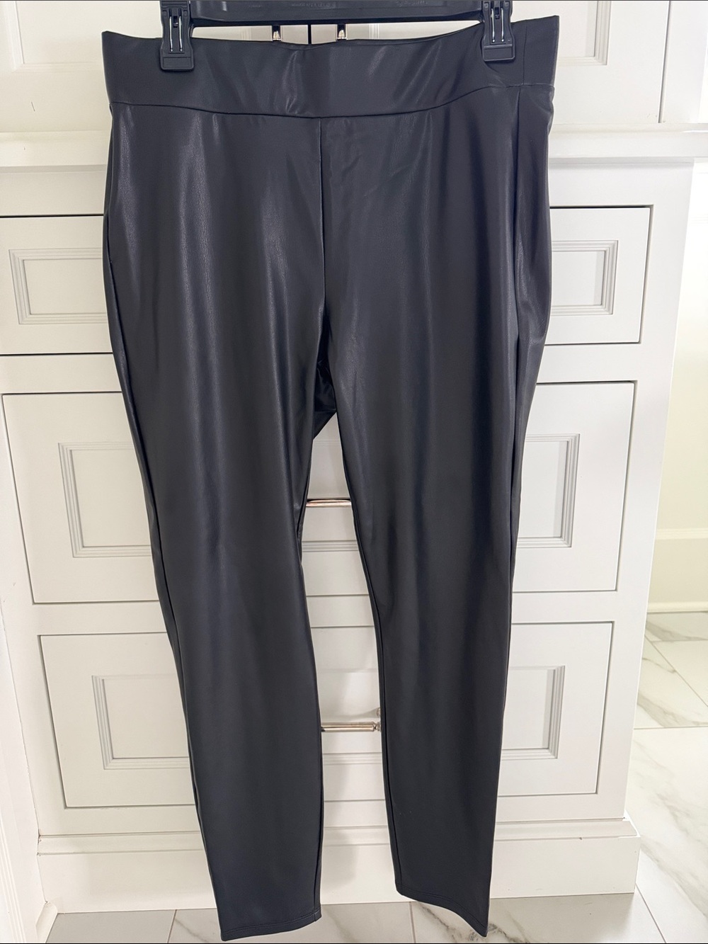 LOFT Black Faux Leather-Look Leggings